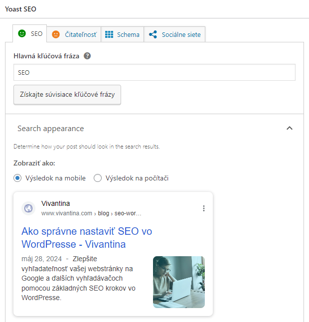 nastavenie Yoast SEO